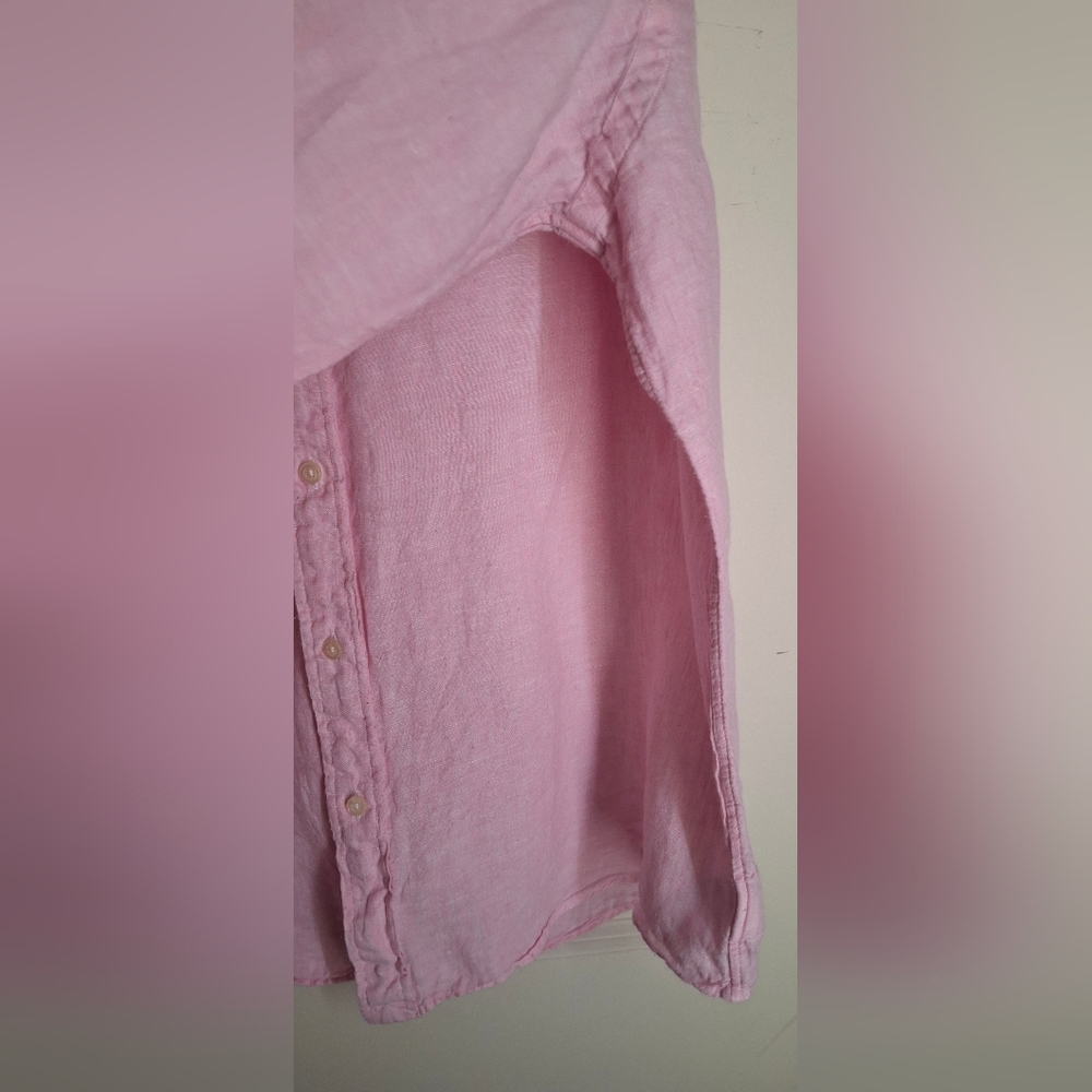Polo Ralph Lauren Linen XL Men's Pink Button-Down Shirt Formal Travel Cruise - Picture 9 of 11